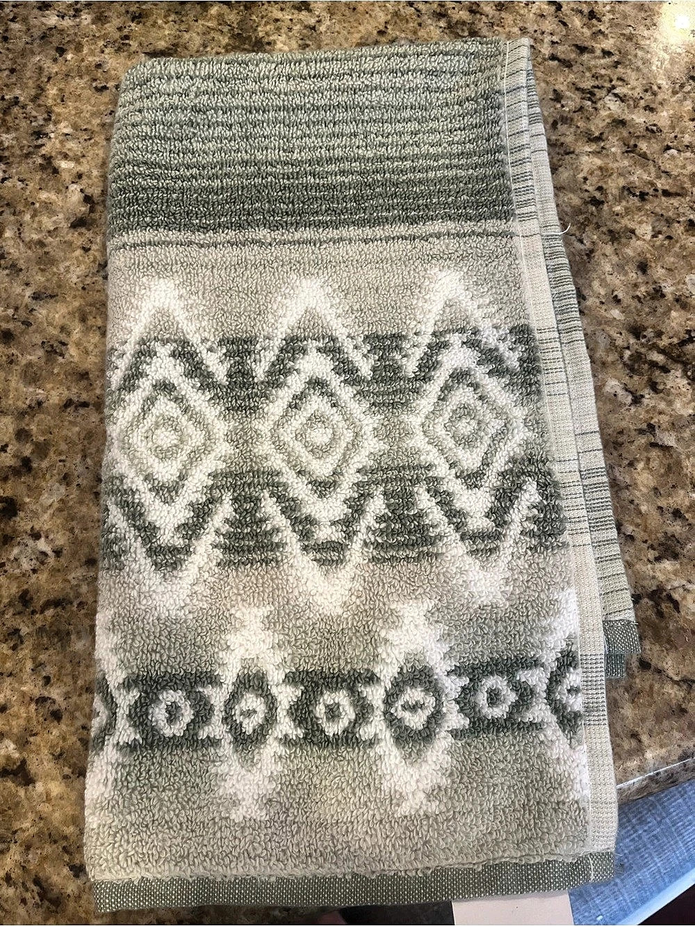 Wrangler Desert Mirage Green Hand Towel Geometric Cotton Hand Towel